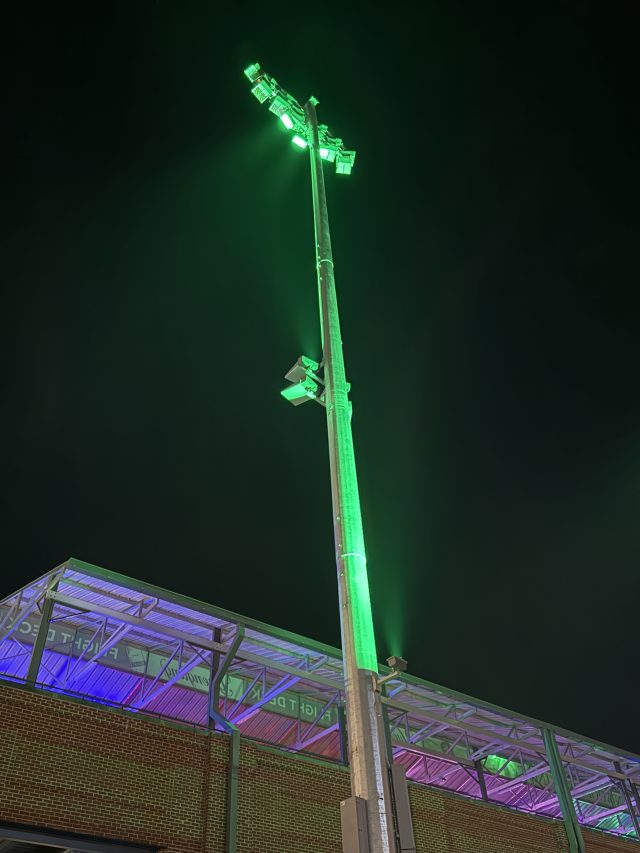 Green stadium light