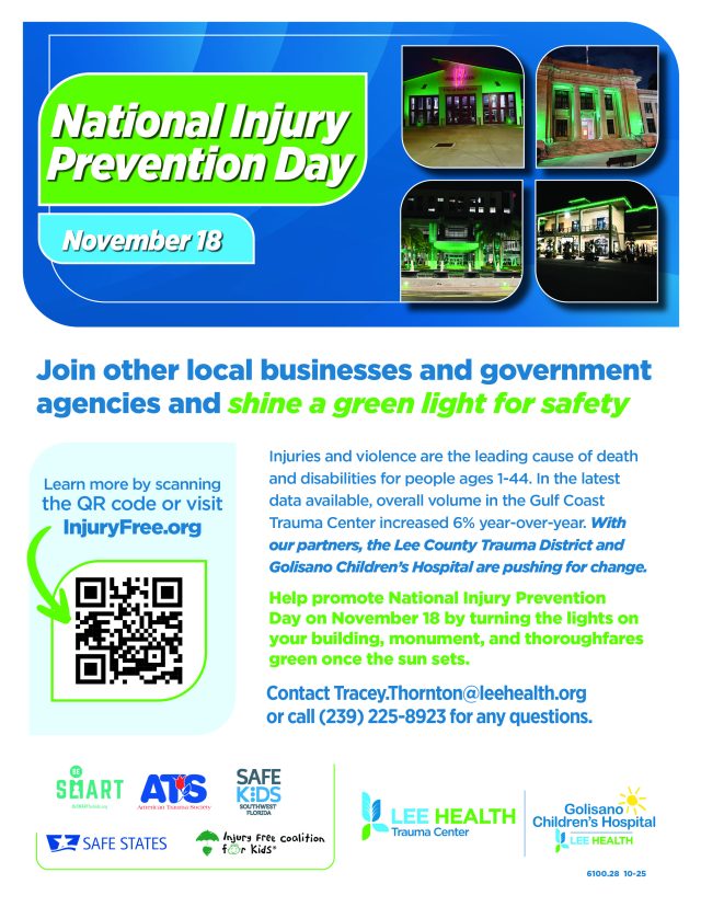 Lee Health National Injury Prevention Day Flyer