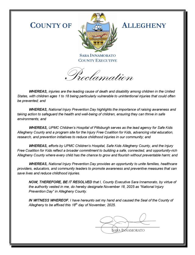 Proclamation from Allegheny County Executive  Sara Innamorato
